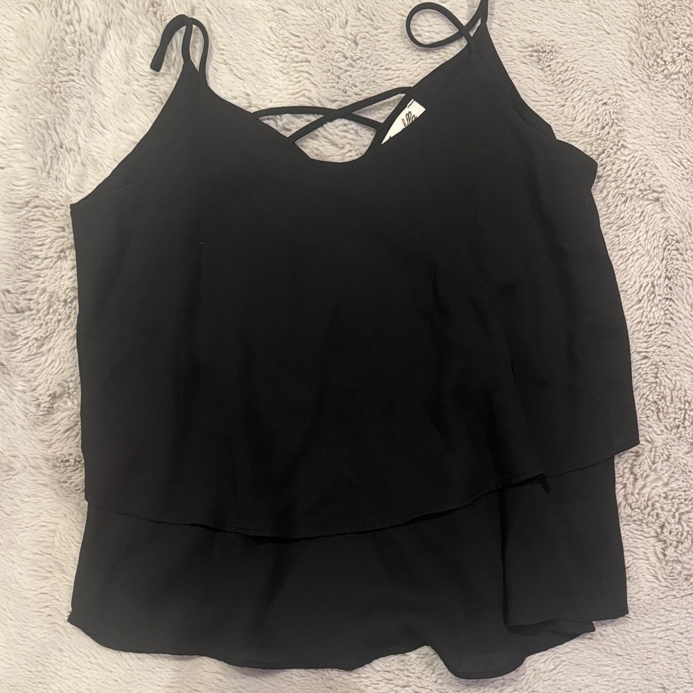 Annabelle Black Layered Camisole Top
